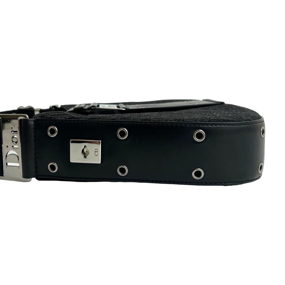 CHRISTIAN DIOR Black Leather Trotter Shoulder Bag - Picture 5 of 10